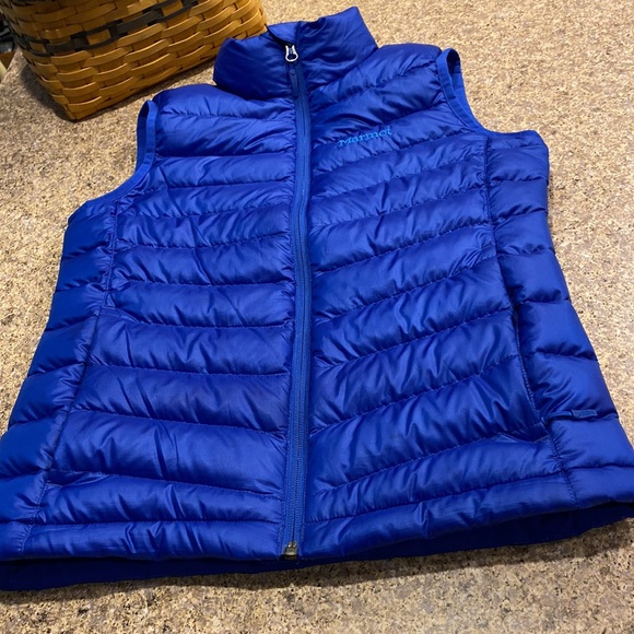 Marmot 700 Fill Duck Down Insulation Blue Puffy Puffer Vest XS - Picture 6 of 17